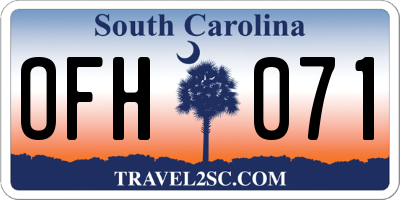 SC license plate OFH071