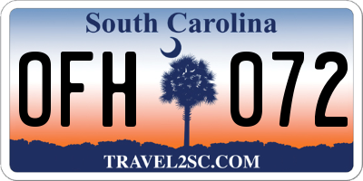 SC license plate OFH072