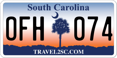 SC license plate OFH074