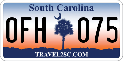 SC license plate OFH075