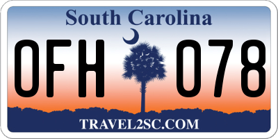 SC license plate OFH078