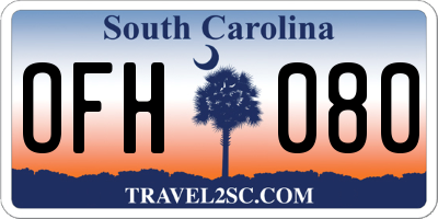 SC license plate OFH080