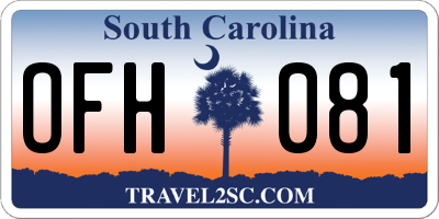 SC license plate OFH081