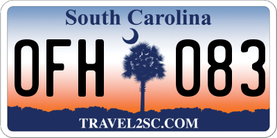 SC license plate OFH083