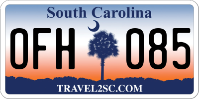 SC license plate OFH085