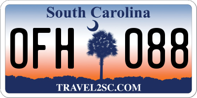 SC license plate OFH088