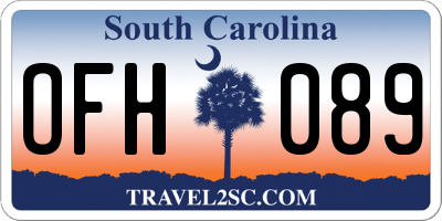 SC license plate OFH089