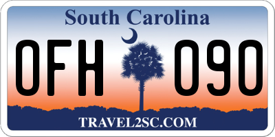 SC license plate OFH090