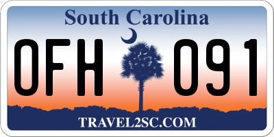 SC license plate OFH091
