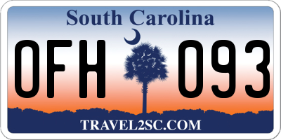 SC license plate OFH093