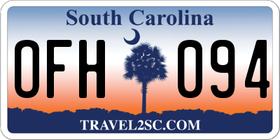 SC license plate OFH094