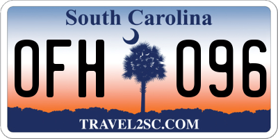 SC license plate OFH096