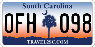 SC license plate OFH098