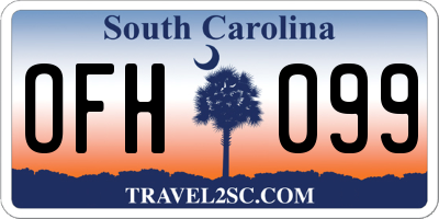 SC license plate OFH099
