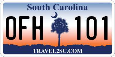 SC license plate OFH101