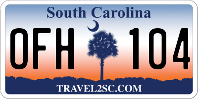 SC license plate OFH104