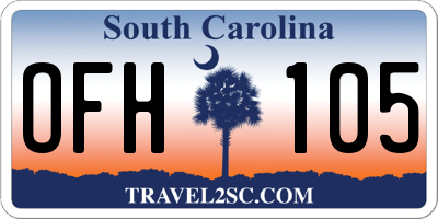 SC license plate OFH105