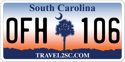 SC license plate OFH106