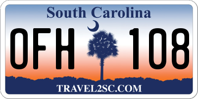 SC license plate OFH108