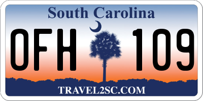 SC license plate OFH109
