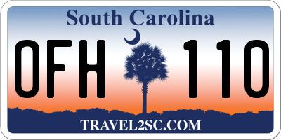 SC license plate OFH110