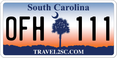 SC license plate OFH111