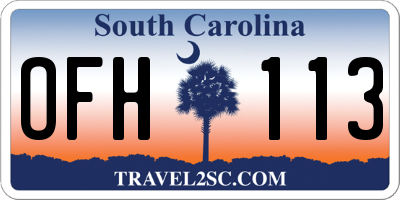 SC license plate OFH113