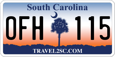 SC license plate OFH115
