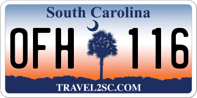SC license plate OFH116