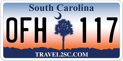SC license plate OFH117