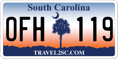 SC license plate OFH119