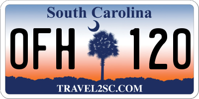 SC license plate OFH120