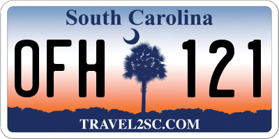 SC license plate OFH121