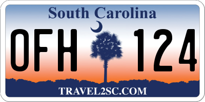 SC license plate OFH124