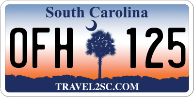 SC license plate OFH125