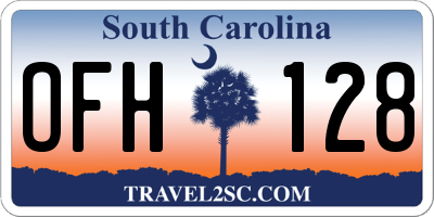 SC license plate OFH128