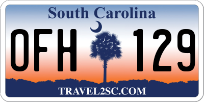 SC license plate OFH129