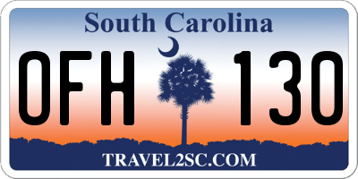SC license plate OFH130