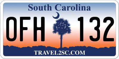 SC license plate OFH132