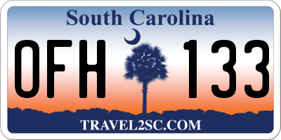 SC license plate OFH133