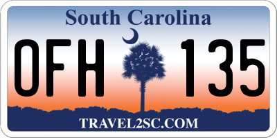 SC license plate OFH135