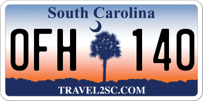 SC license plate OFH140