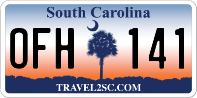 SC license plate OFH141