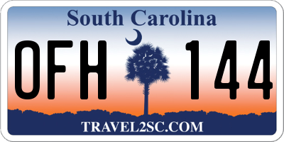 SC license plate OFH144