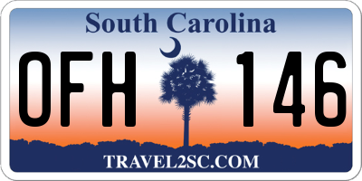 SC license plate OFH146