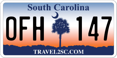SC license plate OFH147