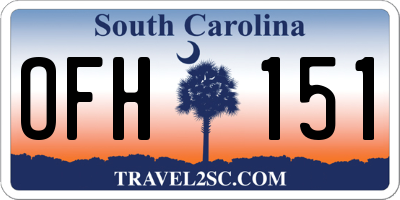 SC license plate OFH151