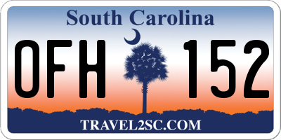 SC license plate OFH152