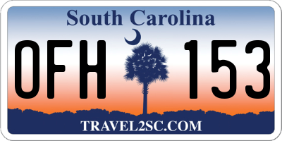 SC license plate OFH153