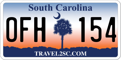 SC license plate OFH154